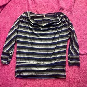 Espresso Women's Striped Top in Blue and Black